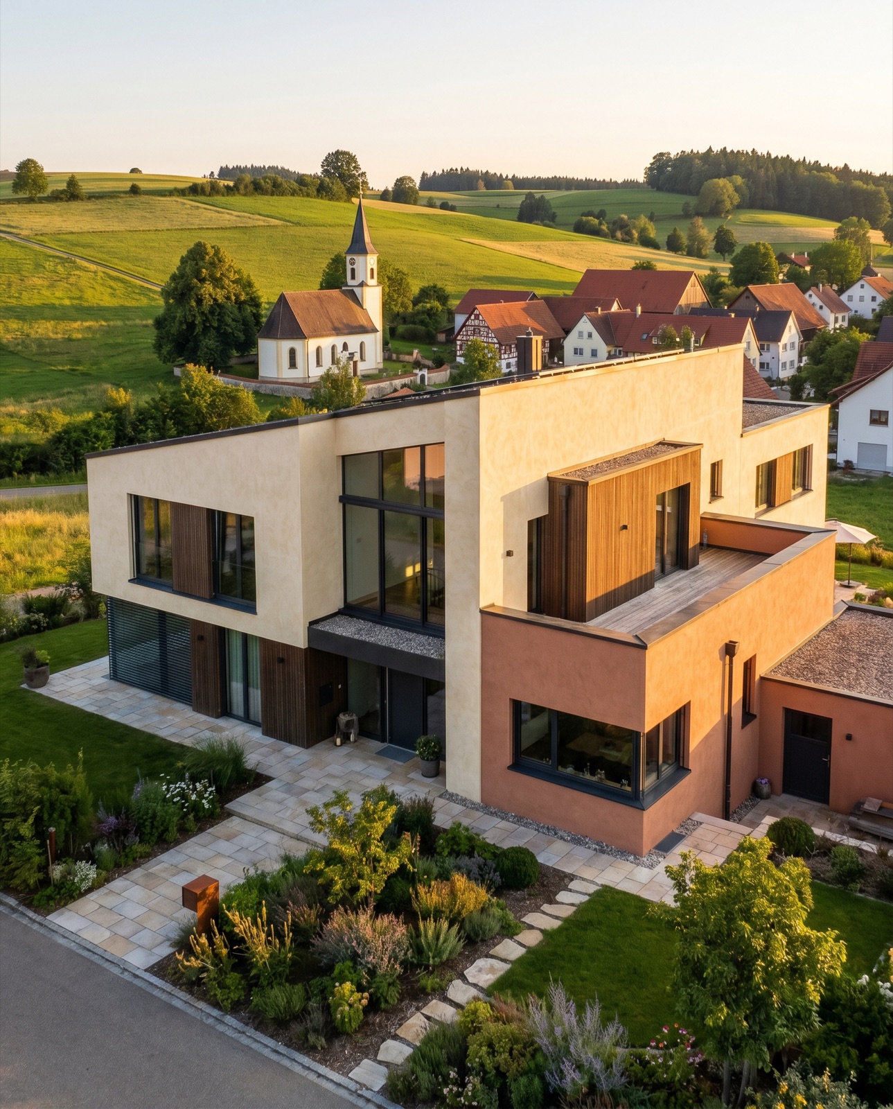Premium-Einfamilienhaus mit sanierter mineralischer Fassade in Oberschwaben — Malerbetrieb Schwab